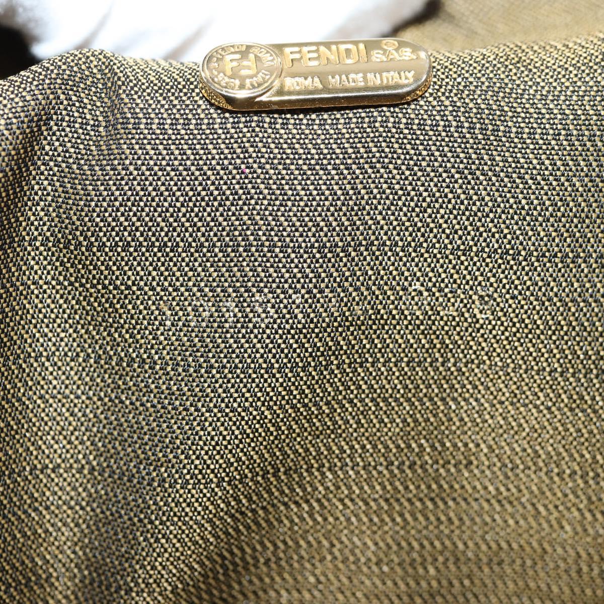 FENDI Zucca Canvas Backpack Black Brown gold Auth 133306
