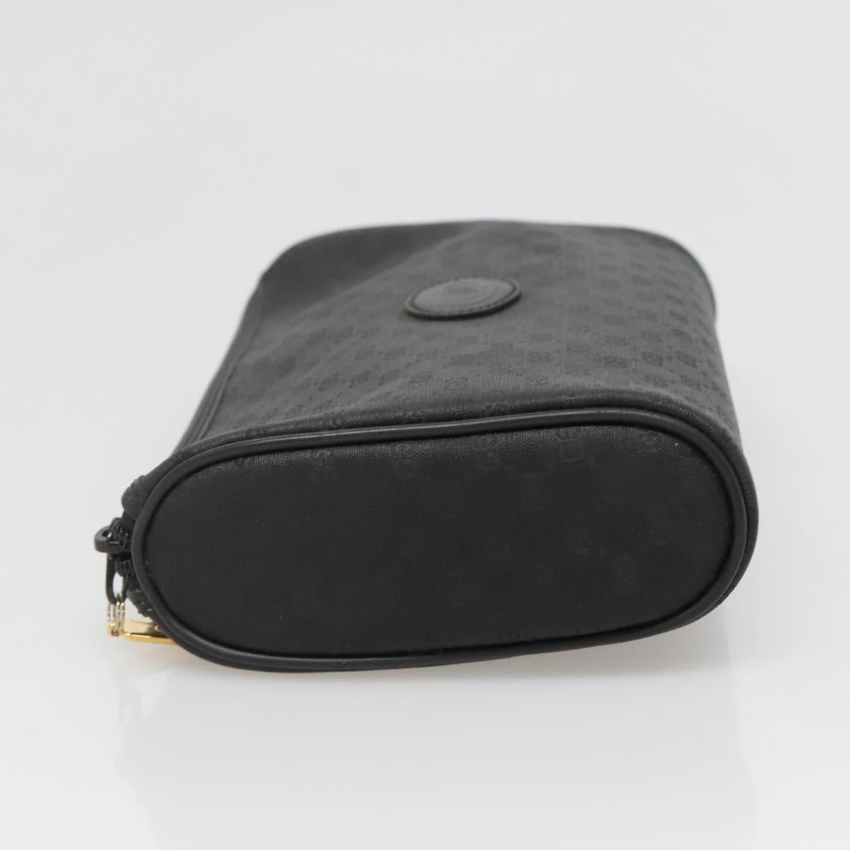 GUCCI Micro GG Supreme Pouch PVC Black Gold Auth 133307