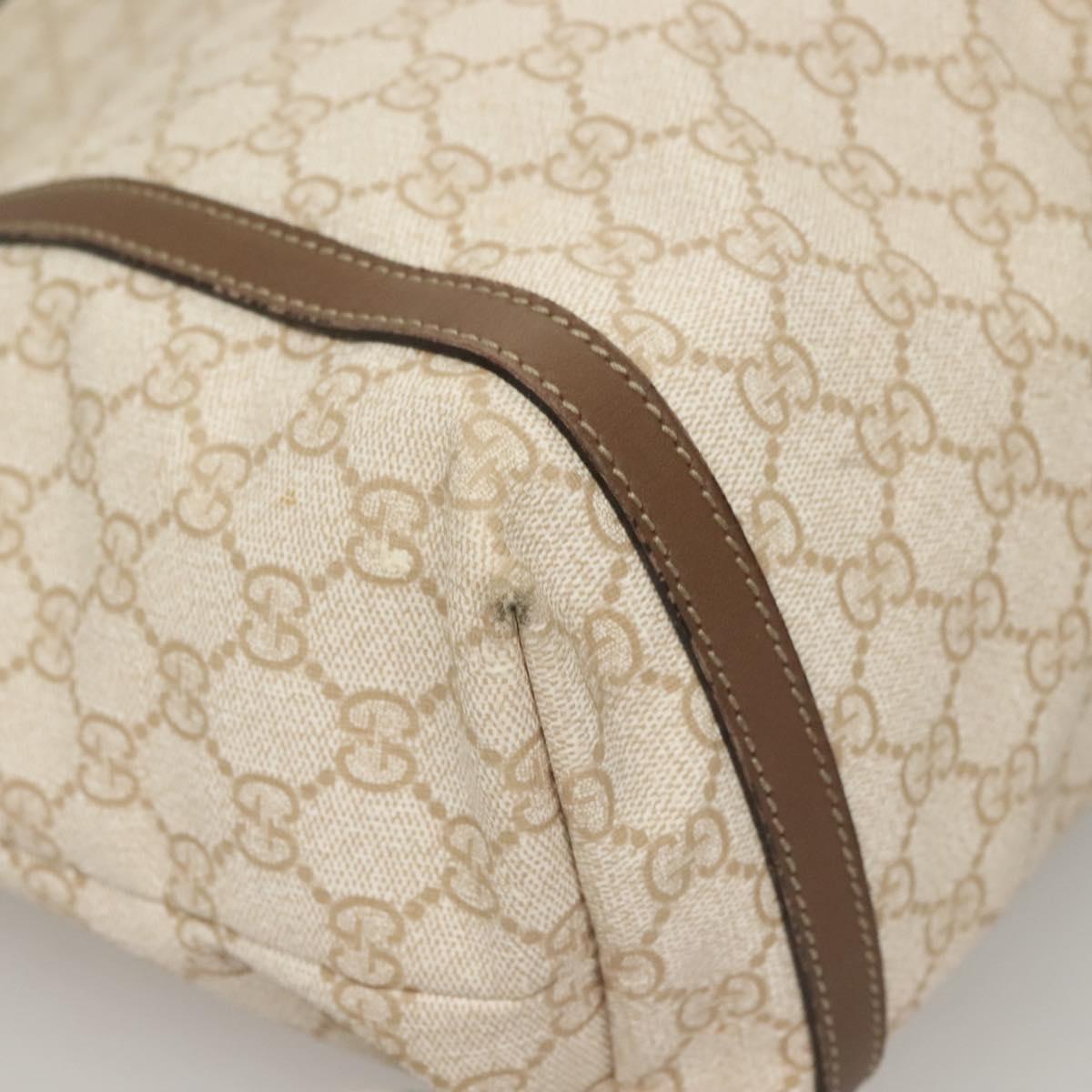 GUCCI GG Supreme Tote Bag PVC White Gold 336777 Auth 133312