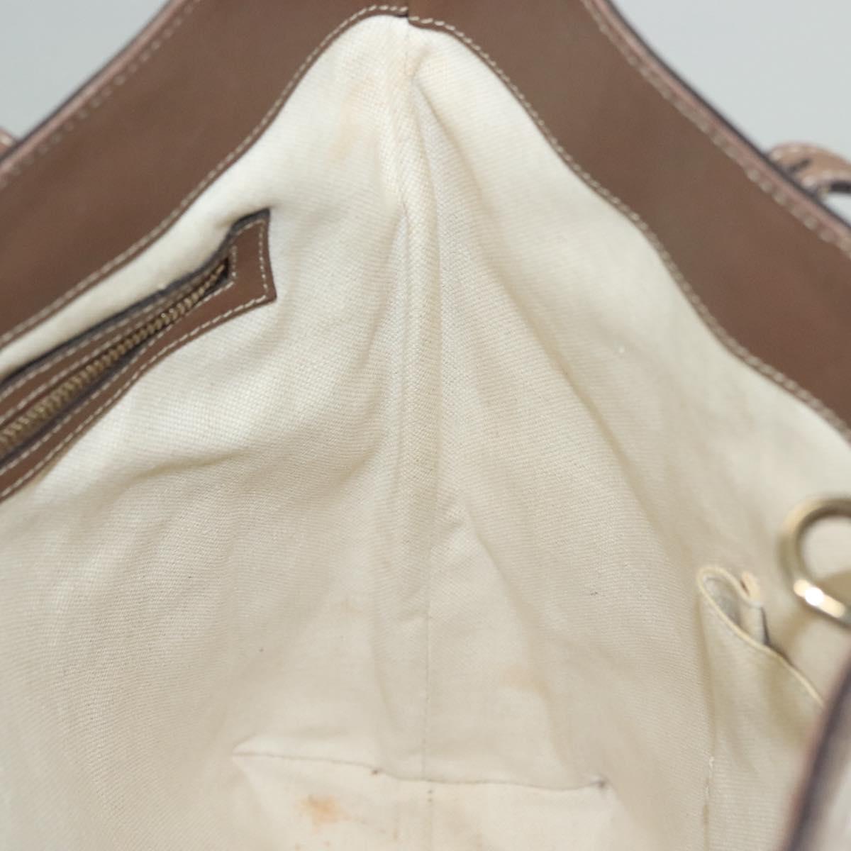 GUCCI GG Supreme Tote Bag PVC White Gold 336777 Auth 133312