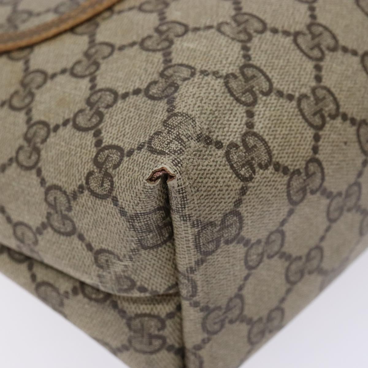 GUCCI GG Supreme Web Sherry Line Tote Bag PVC Beige 39 02 003 Auth 133314
