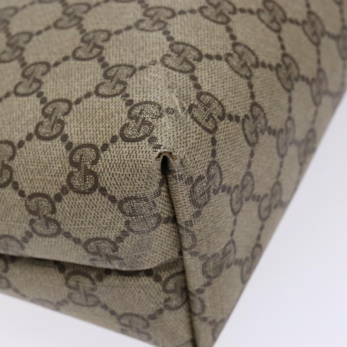 GUCCI GG Supreme Web Sherry Line Tote Bag PVC Beige 39 02 003 Auth 133314