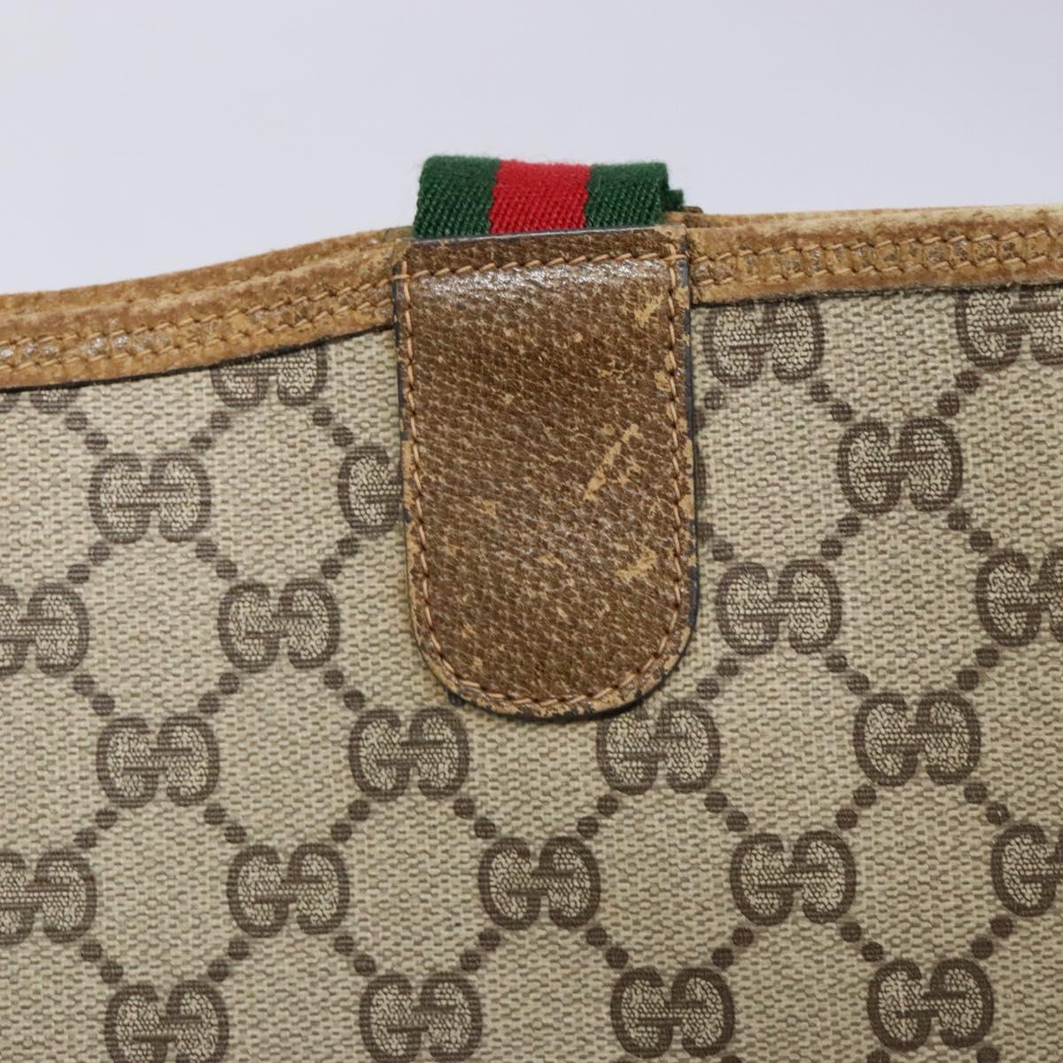 GUCCI GG Supreme Web Sherry Line Tote Bag PVC Beige 39 02 003 Auth 133314