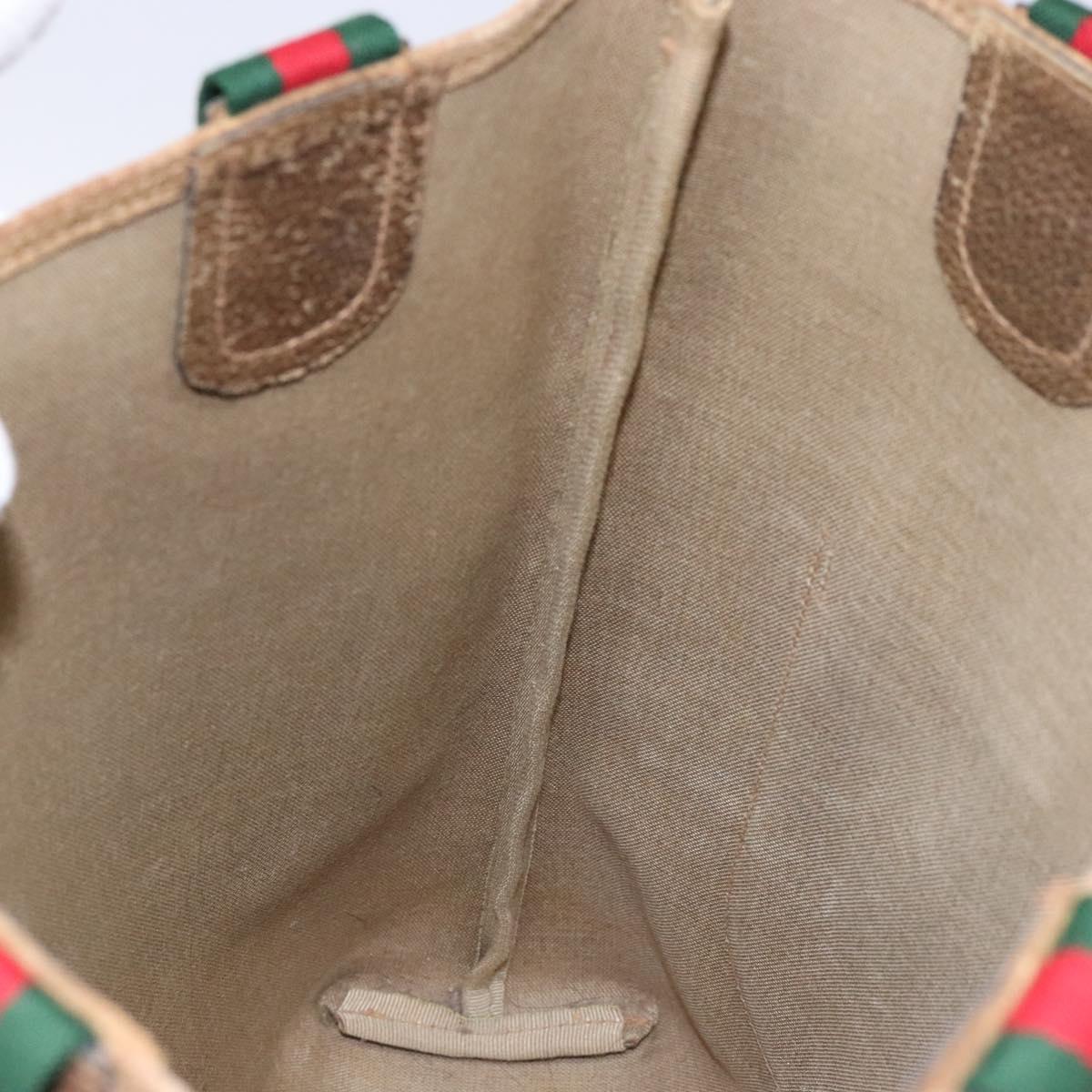 GUCCI GG Supreme Web Sherry Line Tote Bag PVC Beige 39 02 003 Auth 133314