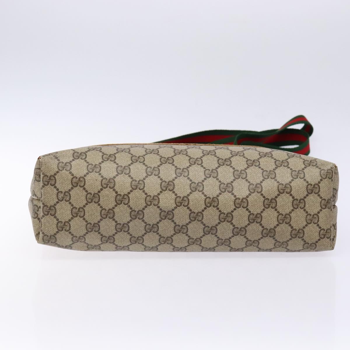 GUCCI GG Supreme Web Sherry Line Tote Bag PVC Beige 39 02 003 Auth 133314
