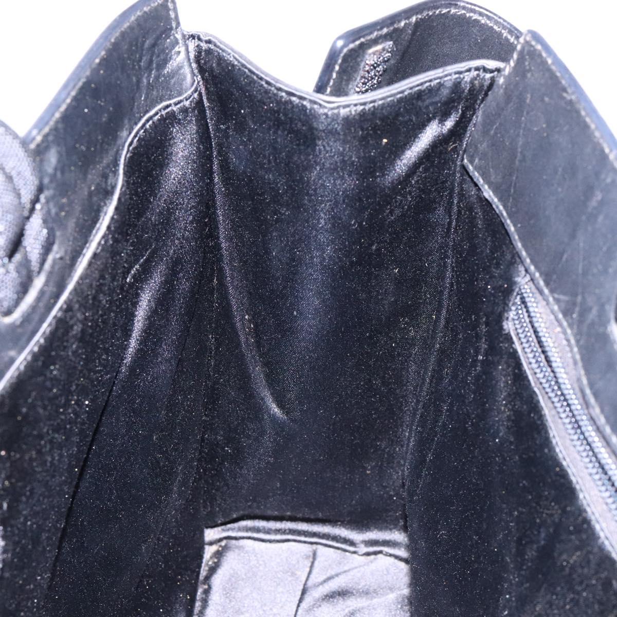 PRADA Hand Bag Leather Black Auth 133317