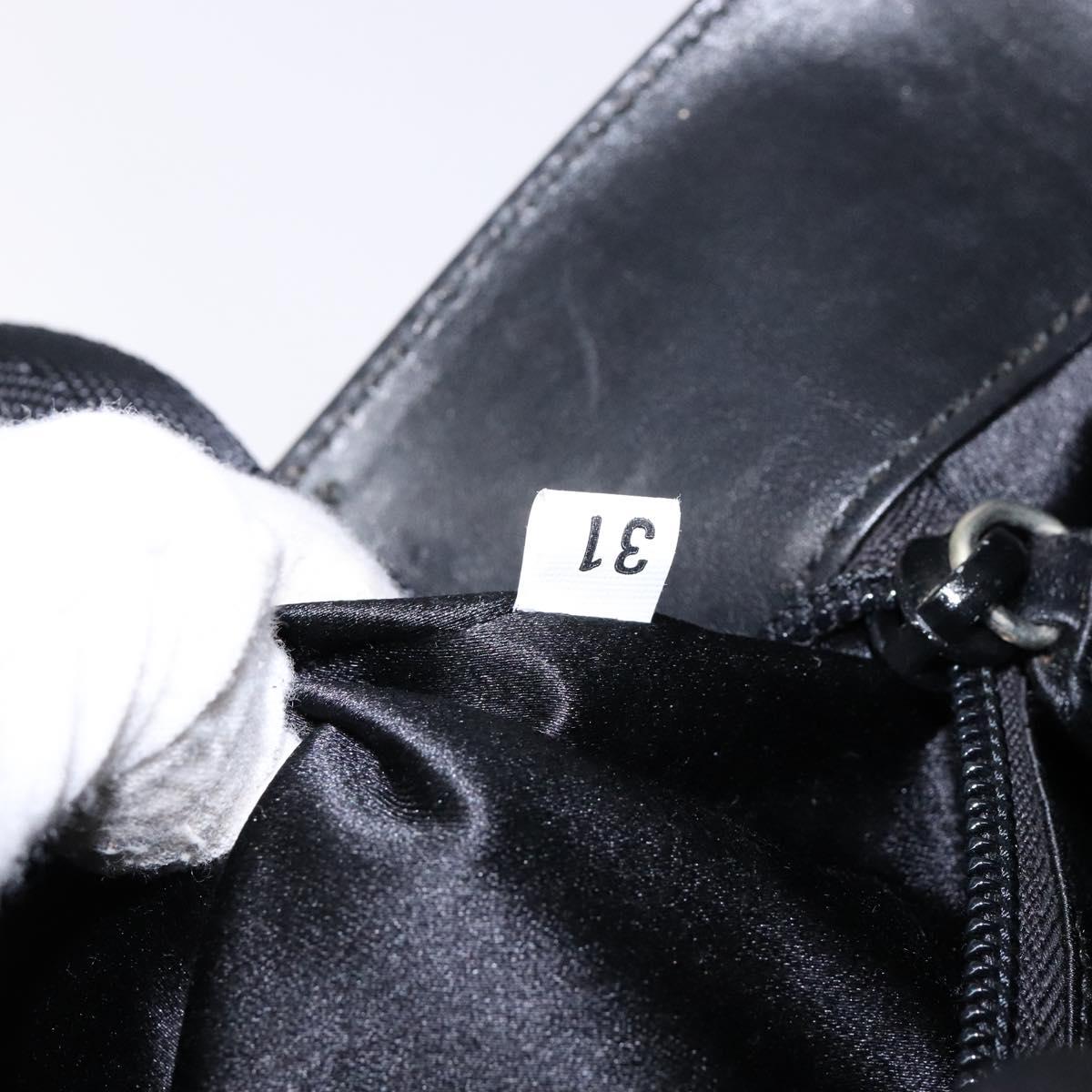 PRADA Hand Bag Leather Black Auth 133317