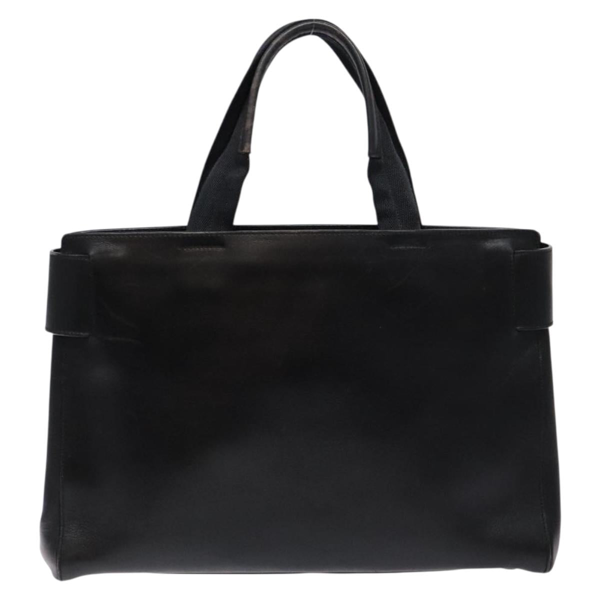 PRADA Hand Bag Leather Black Auth 133317