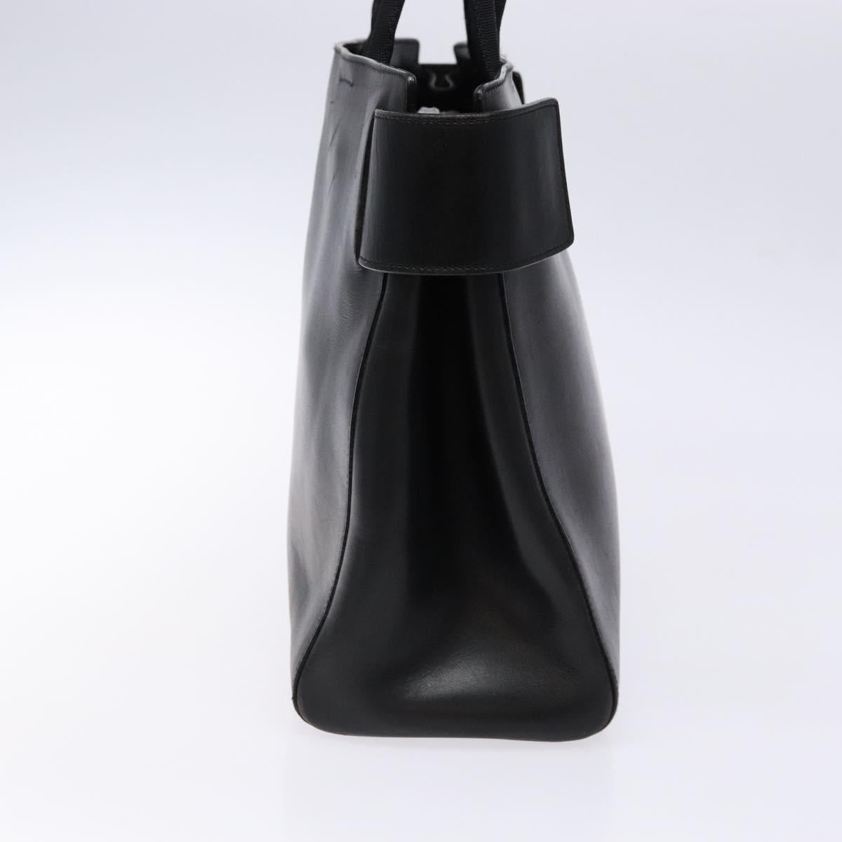 PRADA Hand Bag Leather Black Auth 133317