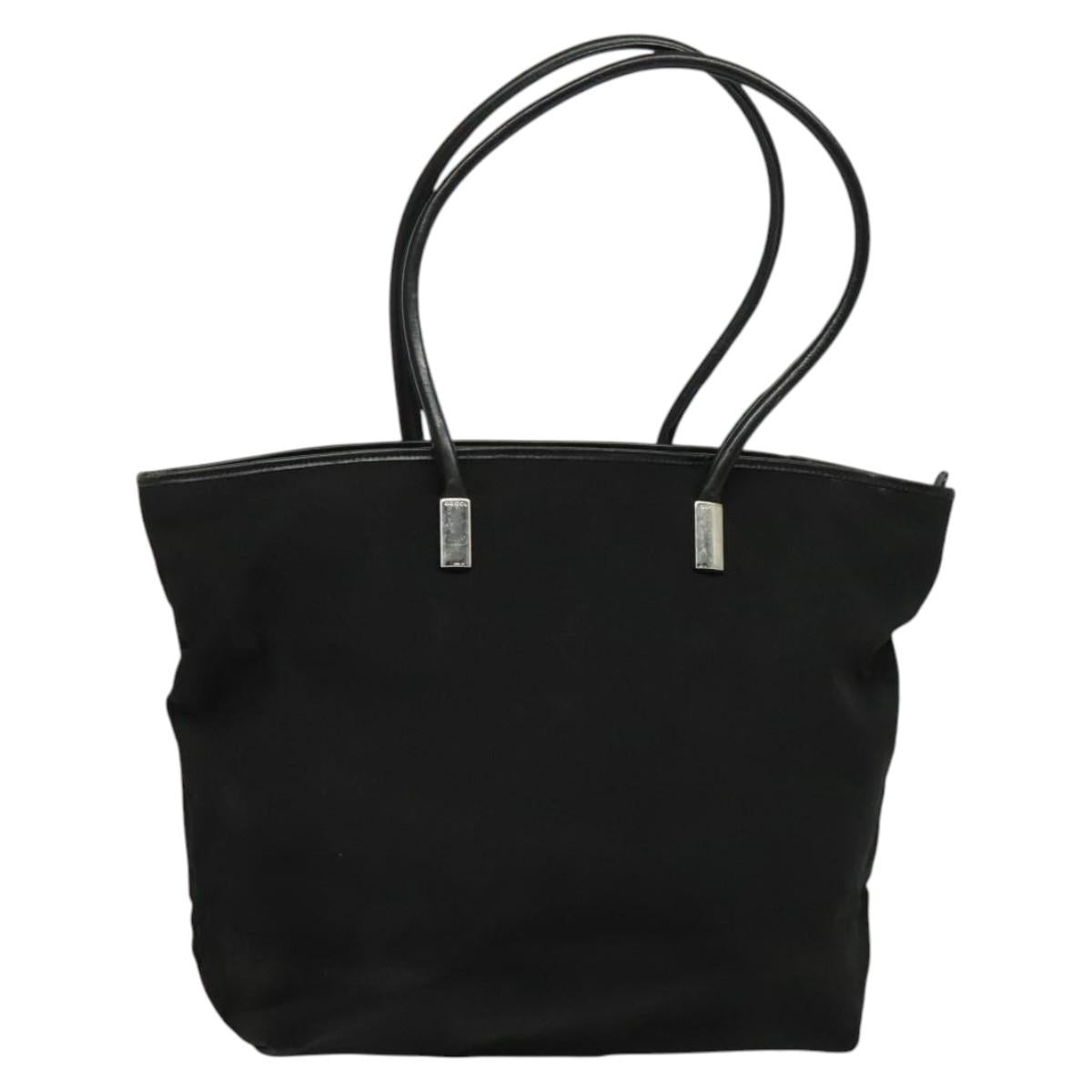 GUCCI Tote Bag Canvas Black Silver 002 2123 0456 Auth 133320