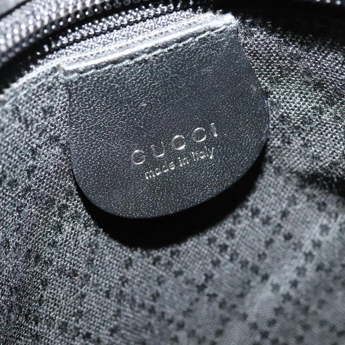 GUCCI Tote Bag Canvas Black Silver 002 2123 0456 Auth 133320