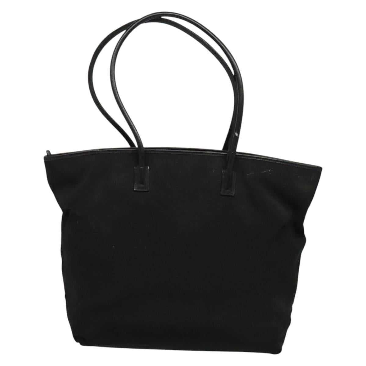 GUCCI Tote Bag Canvas Black Silver 002 2123 0456 Auth 133320