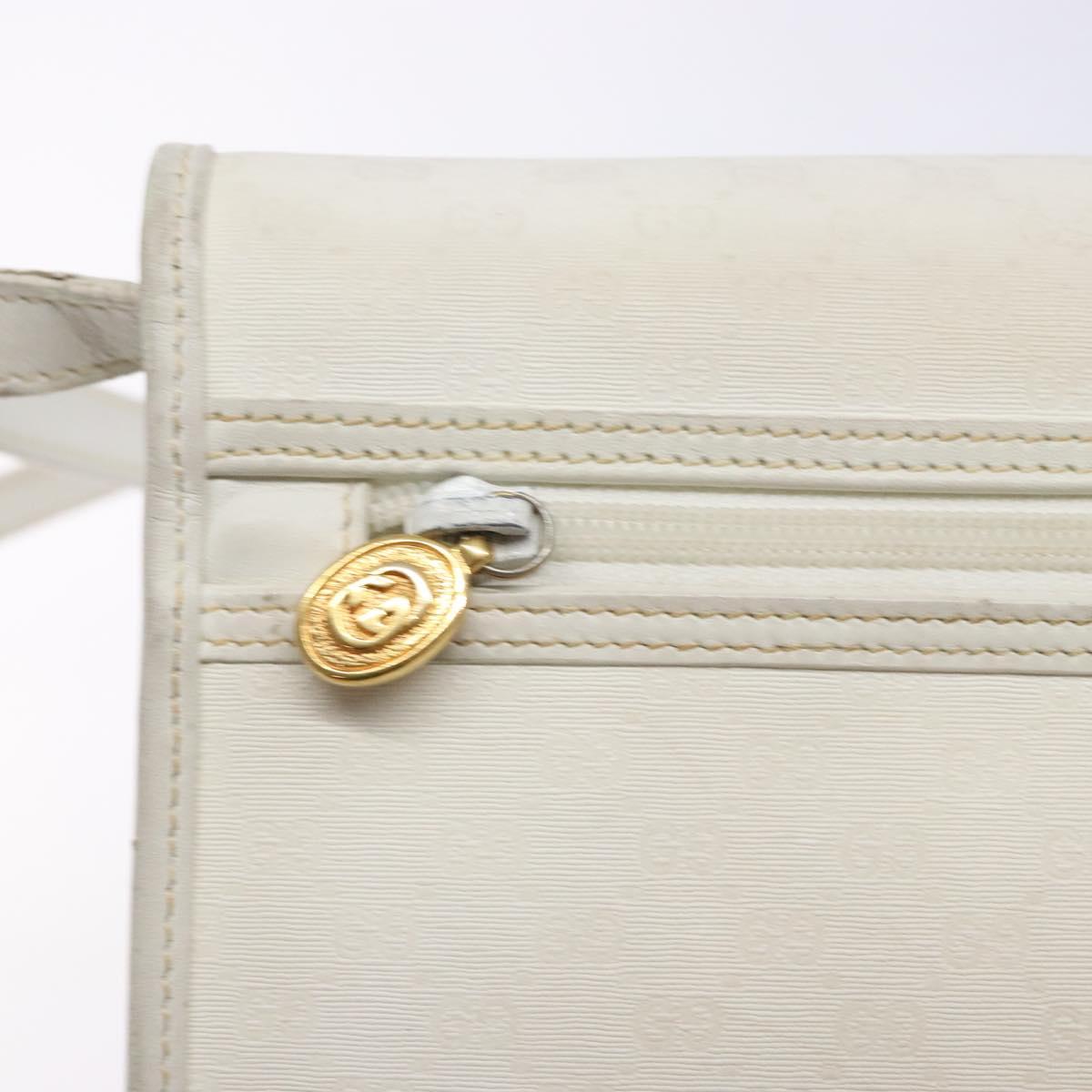 GUCCI Micro GG Supreme Shoulder Bag PVC White Gold 004 58 0264 Auth 133321