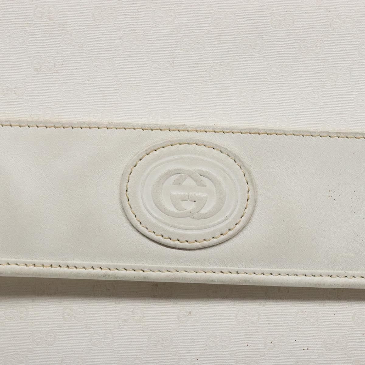 GUCCI Micro GG Supreme Shoulder Bag PVC White Gold 004 58 0264 Auth 133321