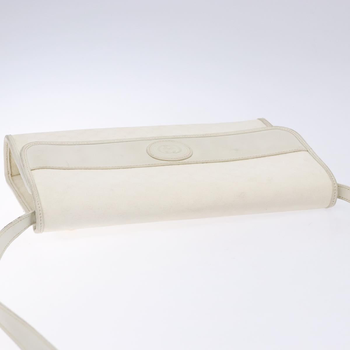 GUCCI Micro GG Supreme Shoulder Bag PVC White Gold 004 58 0264 Auth 133321