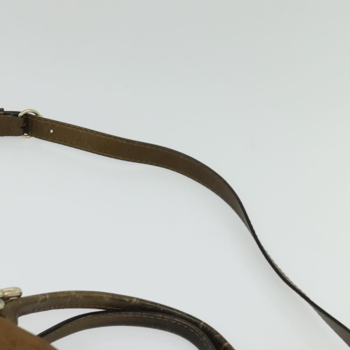 GUCCI Heart Bit GG Canvas Hand Bag 2way Brown Gold 269955 Auth 133323