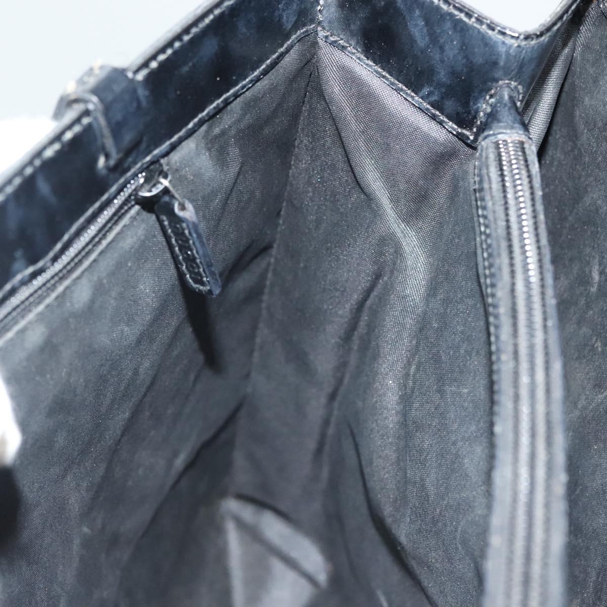 GUCCI GG Canvas Tote Bag Silver Black Auth 133326