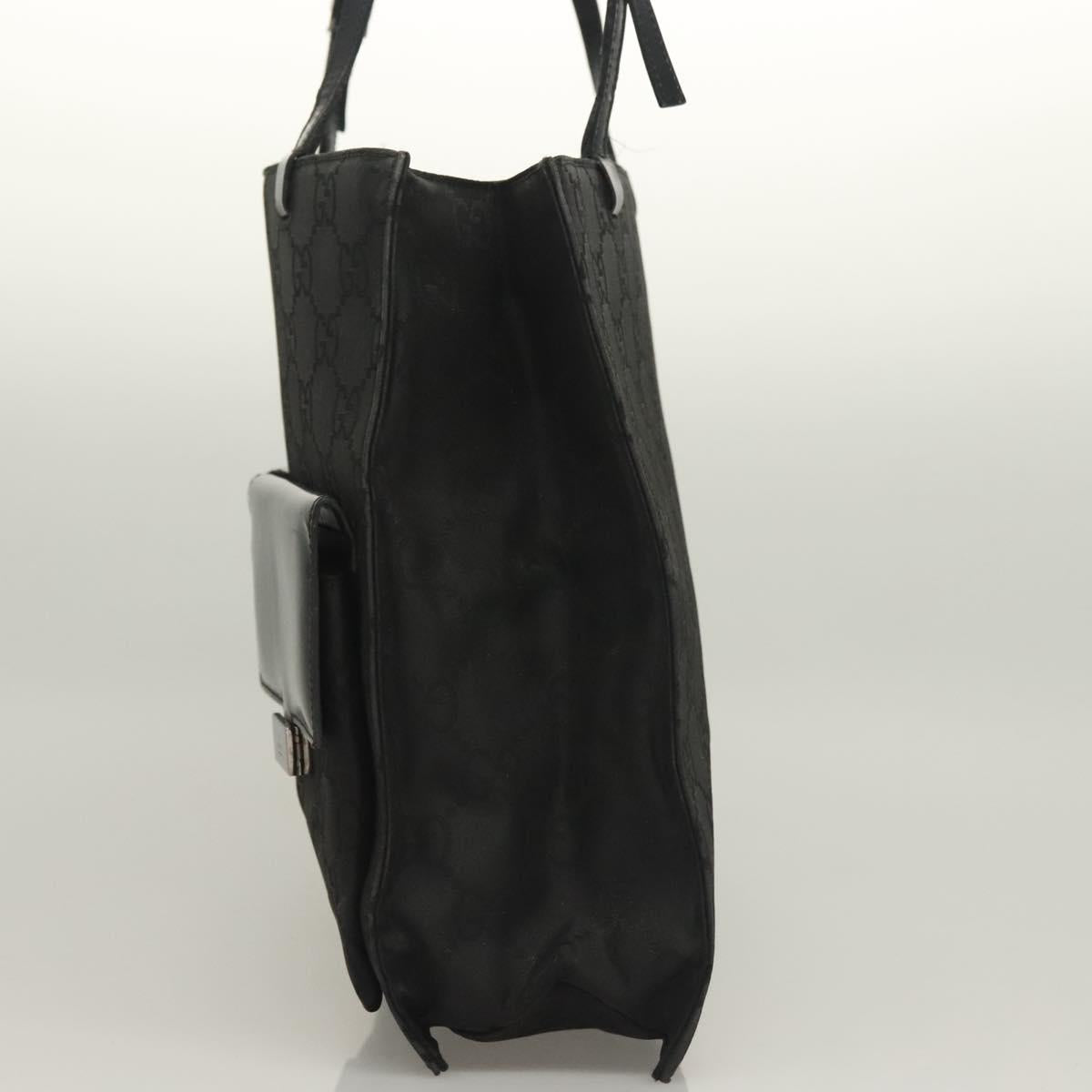GUCCI GG Canvas Tote Bag Silver Black Auth 133326