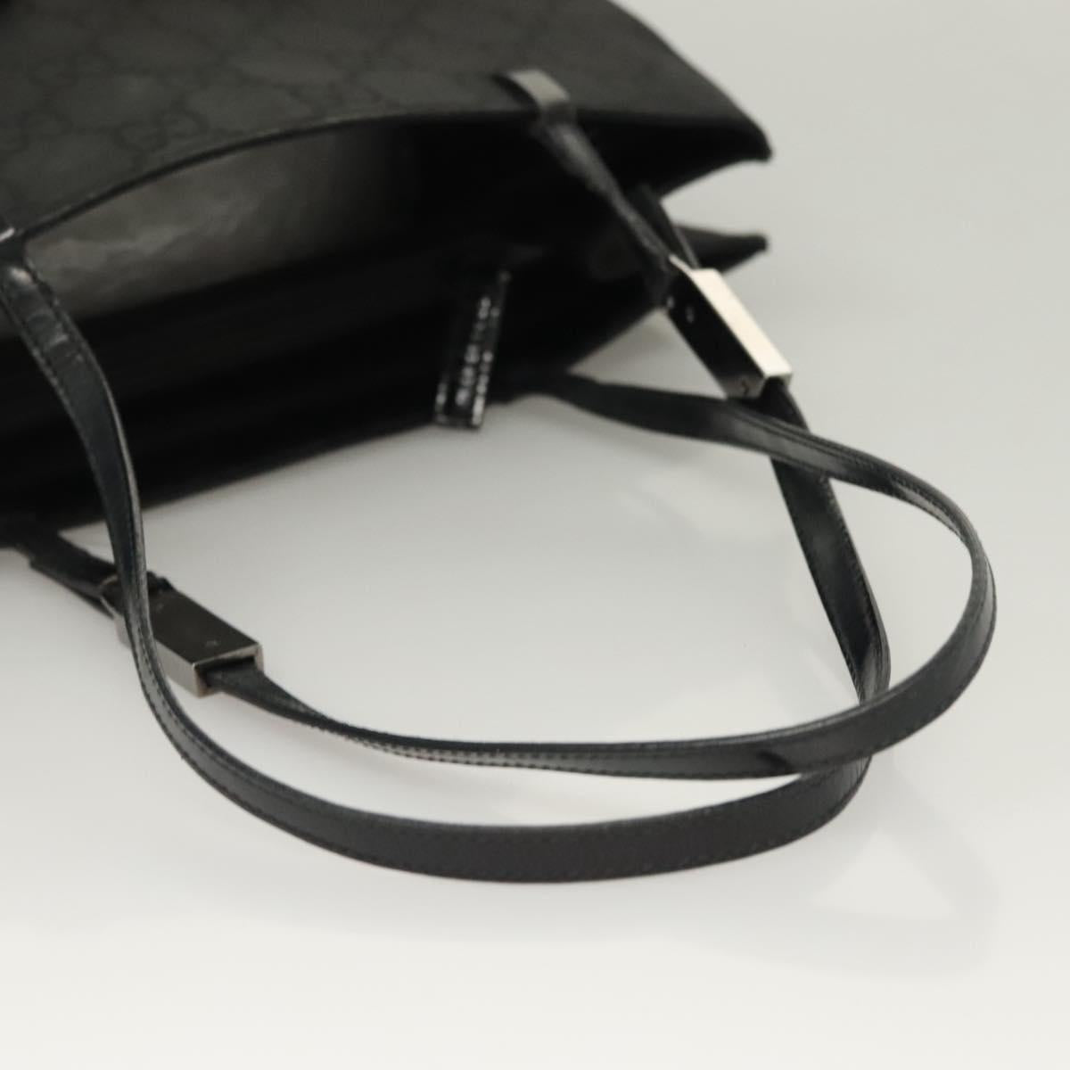 GUCCI GG Canvas Tote Bag Silver Black Auth 133326