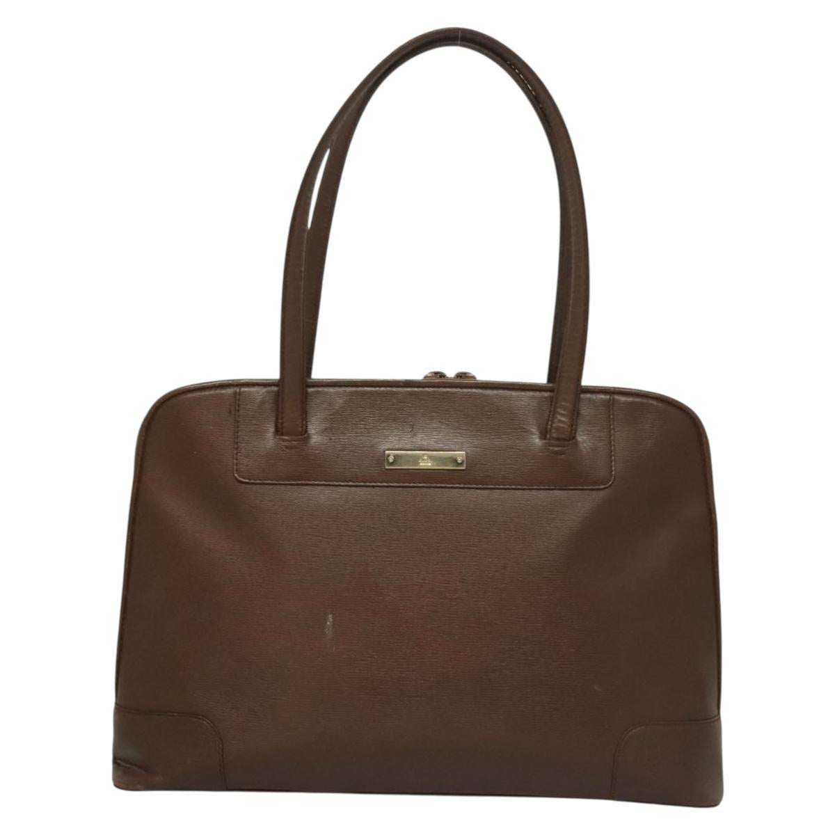 GUCCI Tote Bag Leather Brown Auth 133332