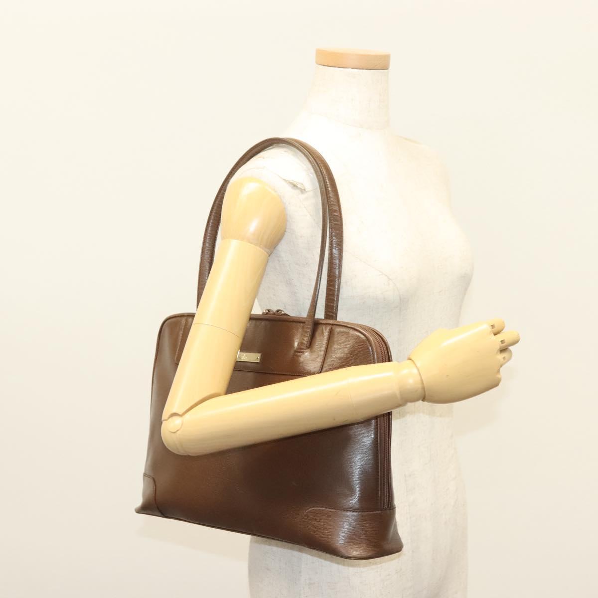 GUCCI Tote Bag Leather Brown Auth 133332