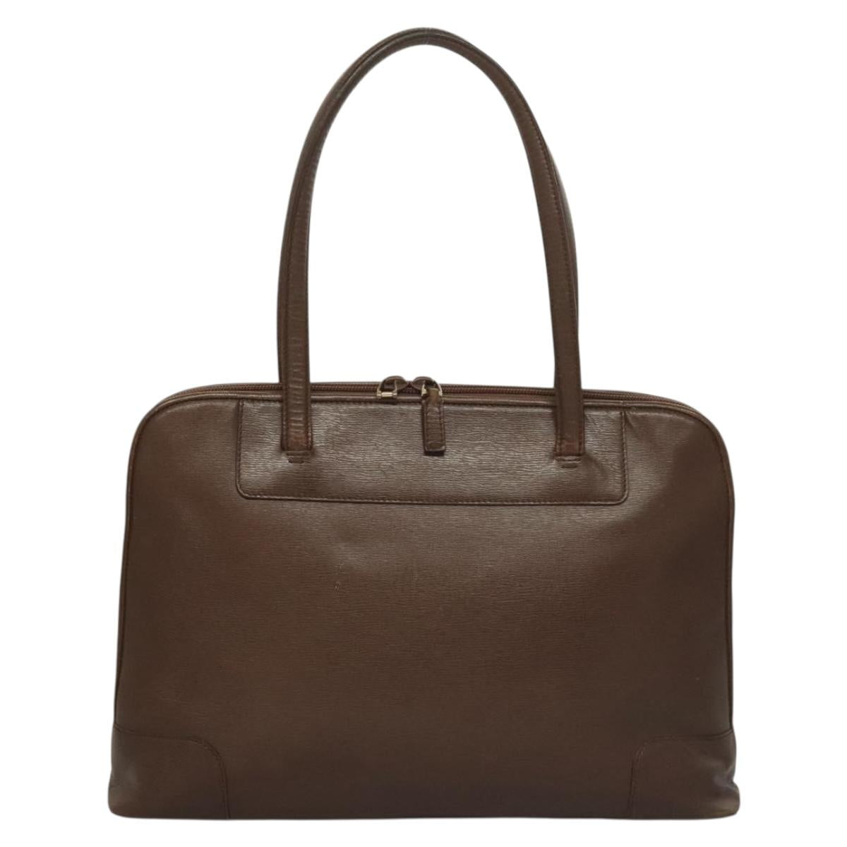GUCCI Tote Bag Leather Brown Auth 133332