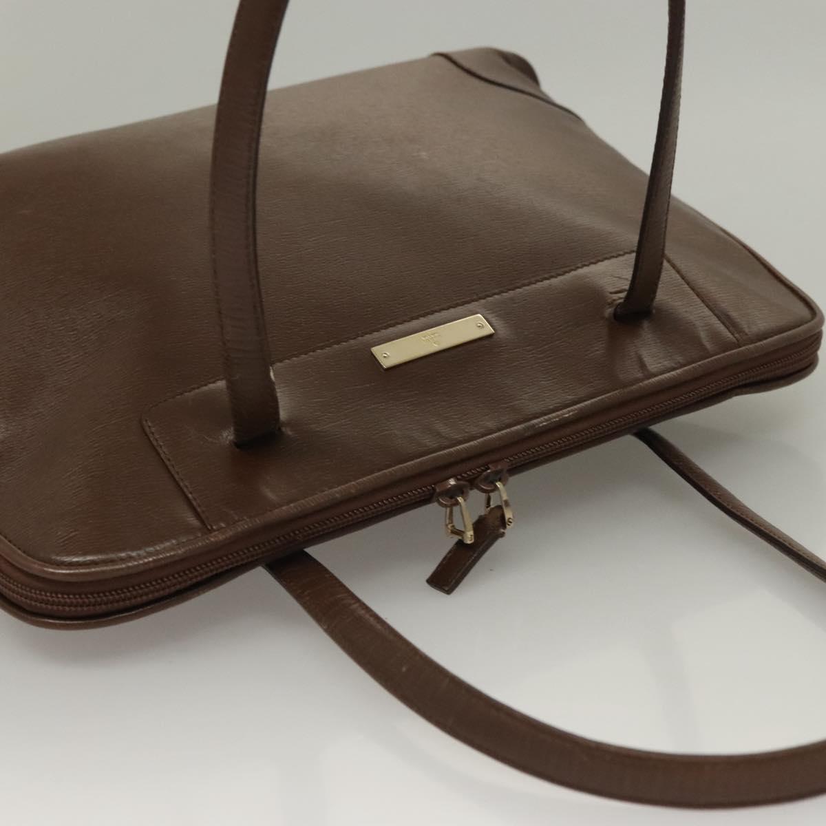 GUCCI Tote Bag Leather Brown Auth 133332