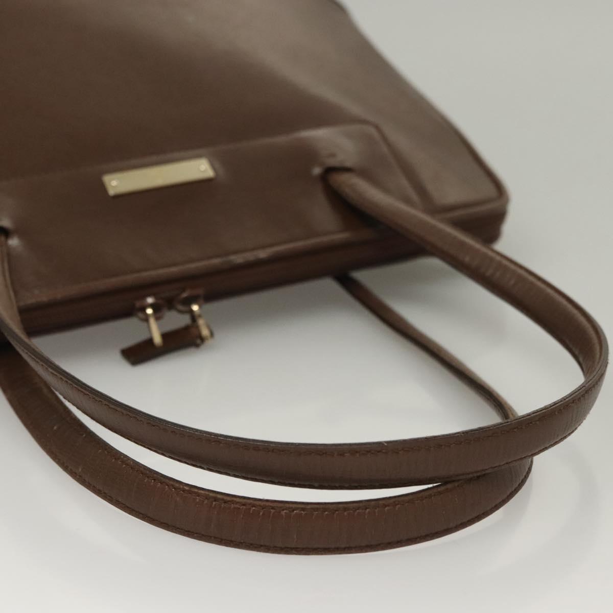GUCCI Tote Bag Leather Brown Auth 133332