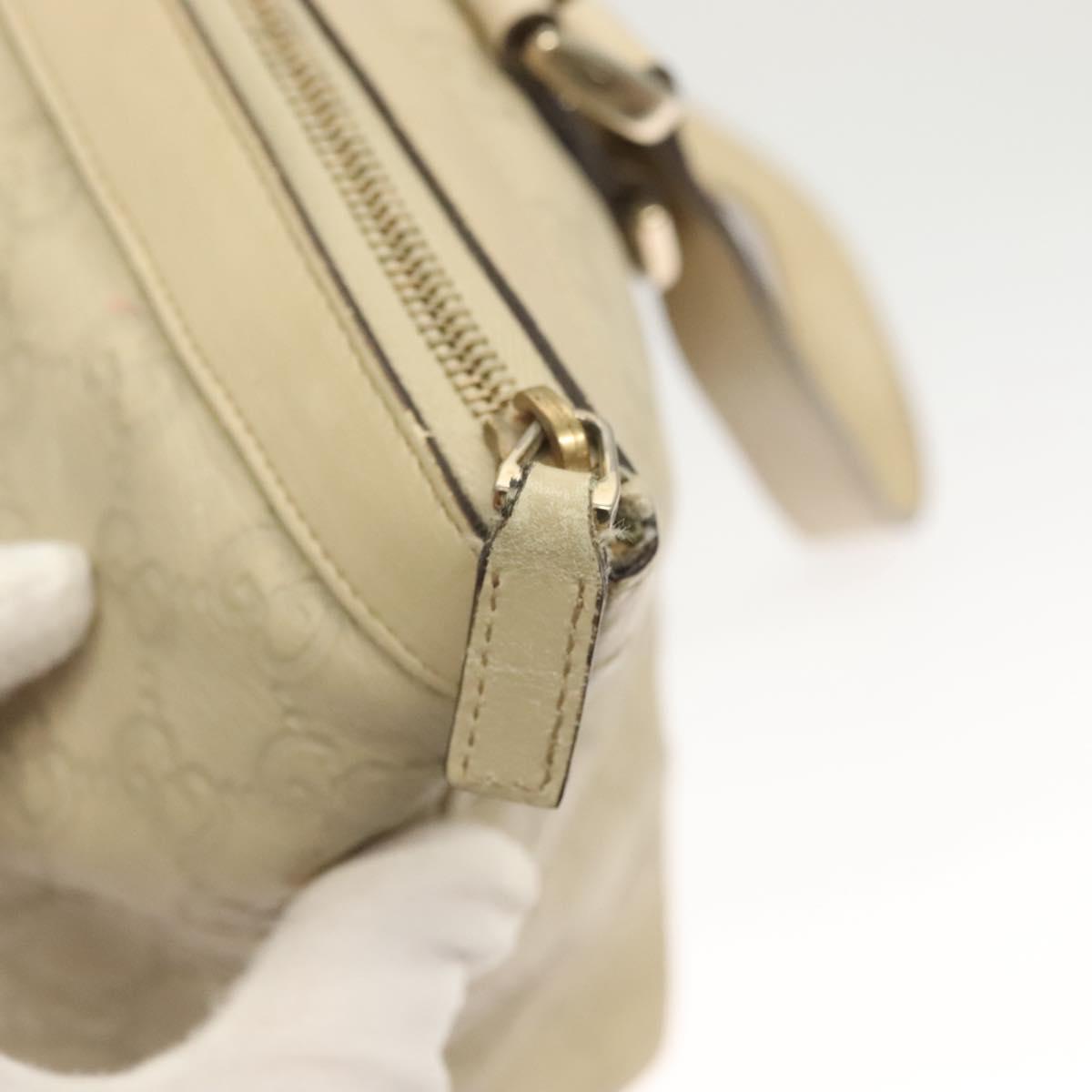 GUCCI GG Canvas Guccissima Abbey Tote Bag Leather White Gold 141470 Auth 133333