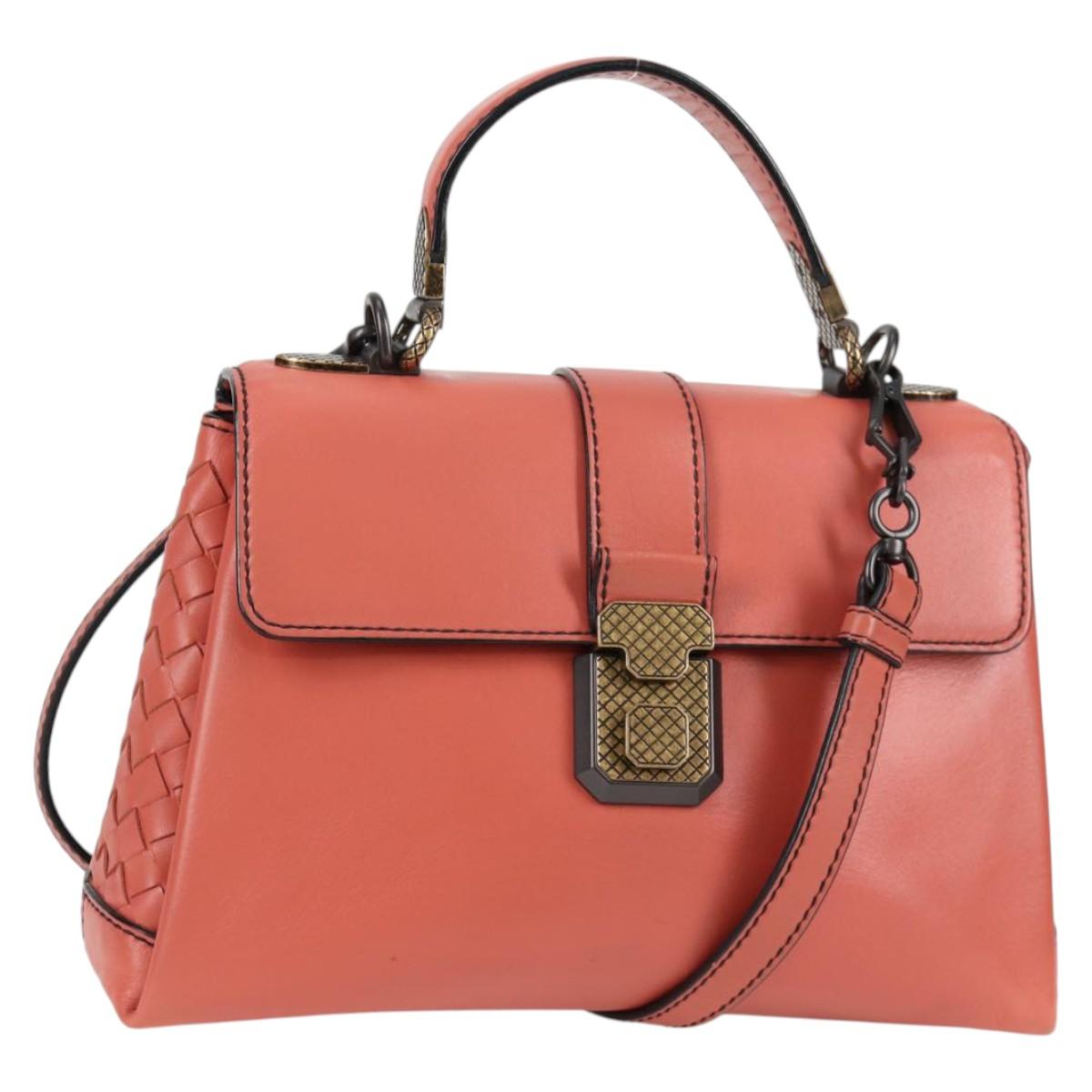 BOTTEGA VENETA Hand Bag Leather 2way Pink Auth 133343V