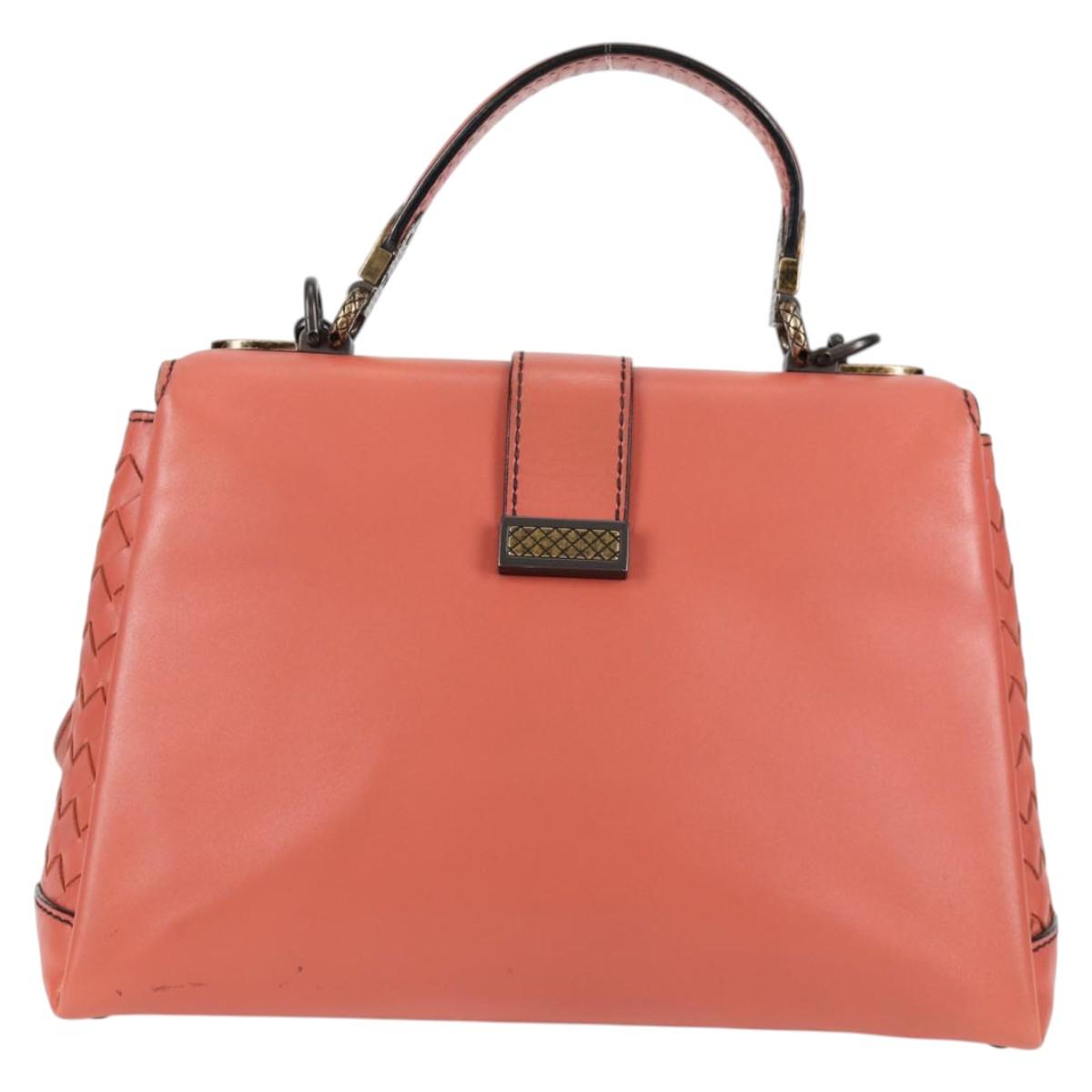 BOTTEGA VENETA Hand Bag Leather 2way Pink Auth 133343V