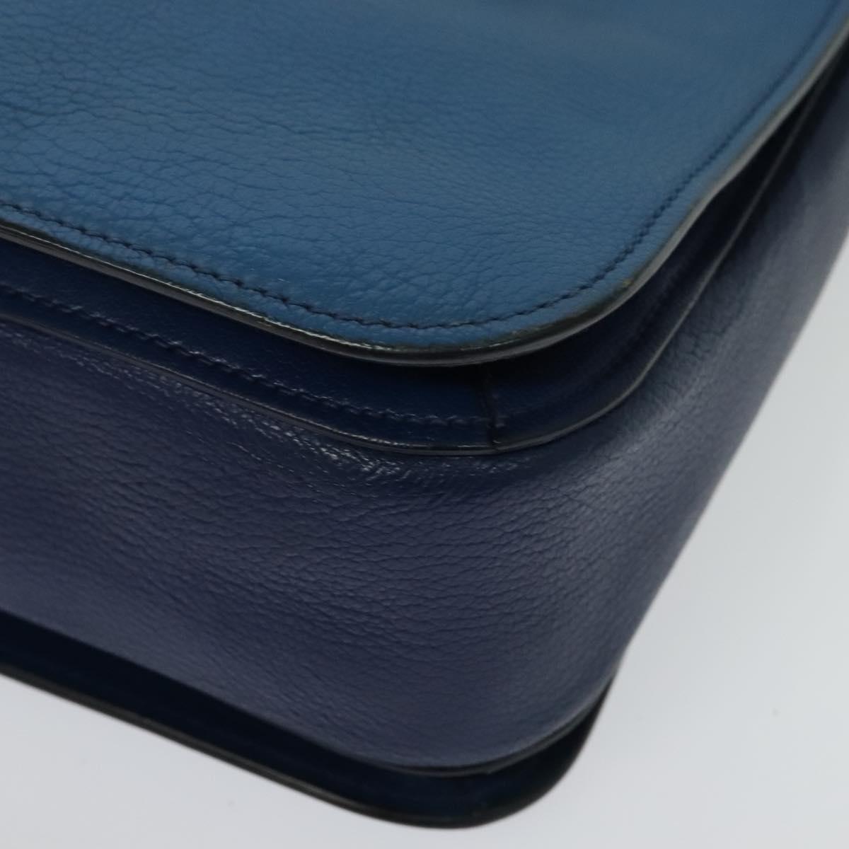 Miu Miu Hand Bag Leather 2way Blue Gold Auth 133346