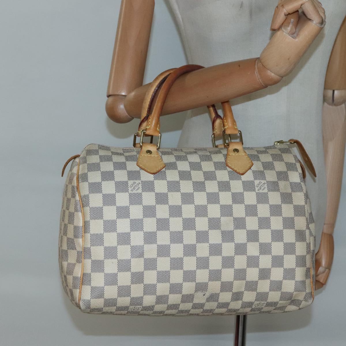 LOUIS VUITTON Damier Azur Speedy 30 Hand Bag N41533 LV Auth 133364