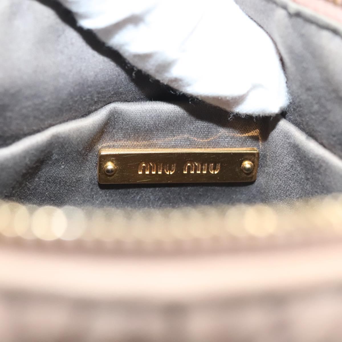 Miu Miu Matelasse Shoulder Bag Leather Pink Gold Auth 133370