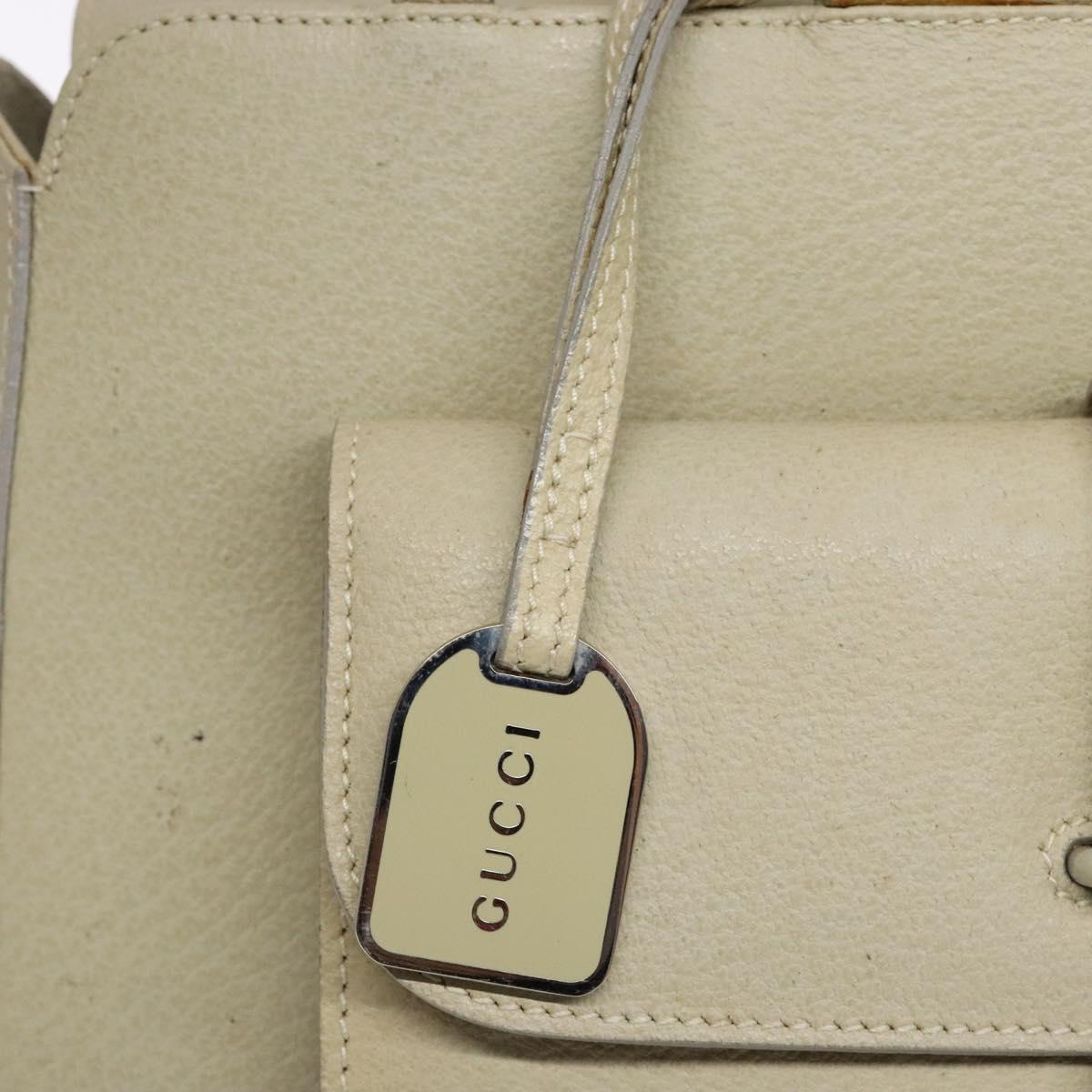 GUCCI Hand Bag Leather Beige 000 2058 0307 5 Auth 133378