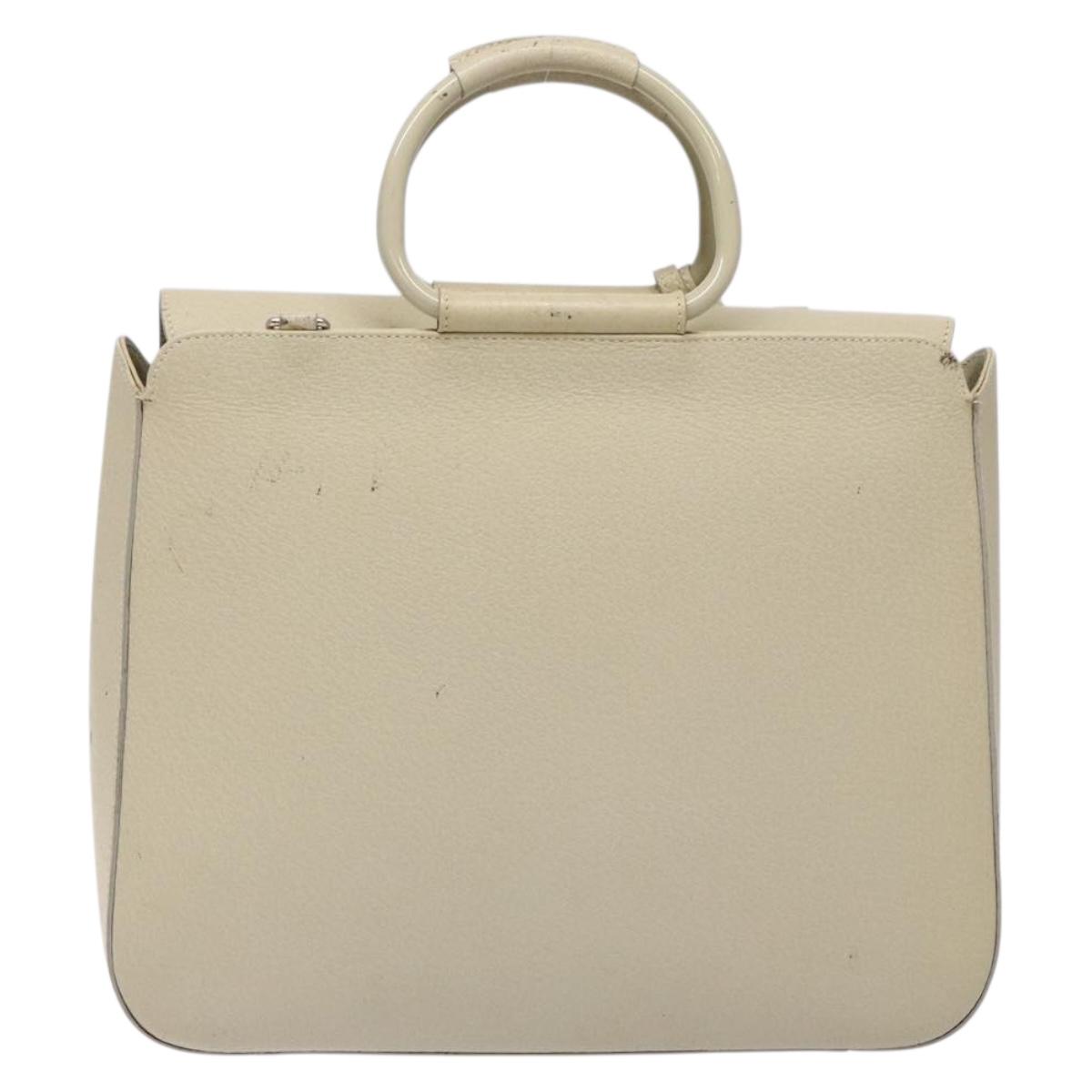 GUCCI Hand Bag Leather Beige 000 2058 0307 5 Auth 133378