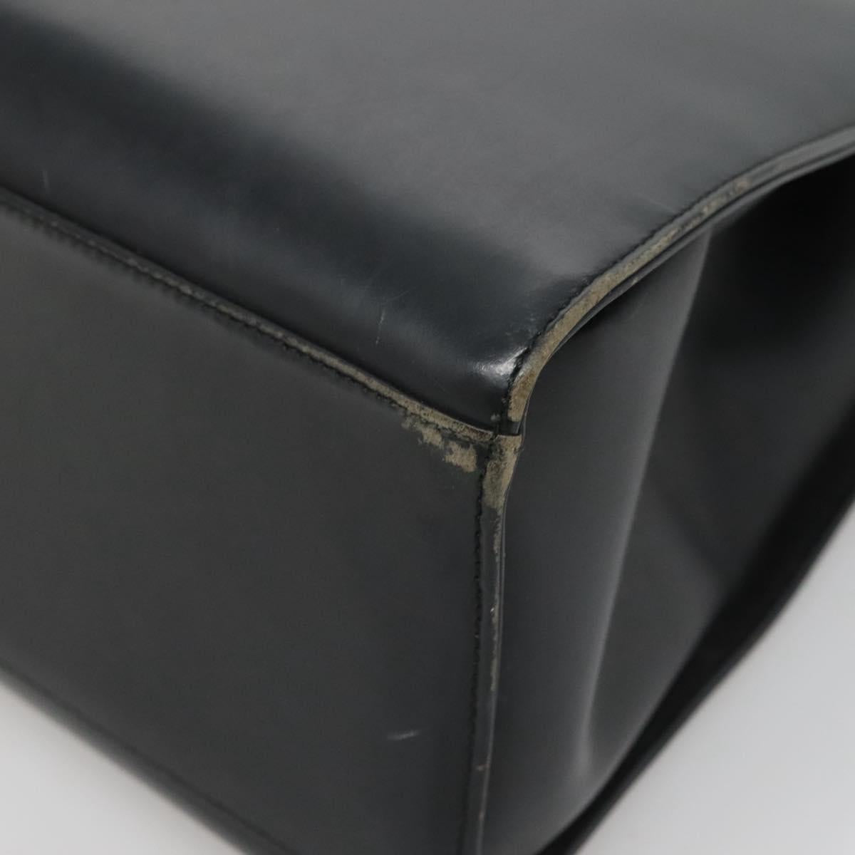 GUCCI Bamboo Hand Bag Leather Black 002 1010 3754 Auth 133382