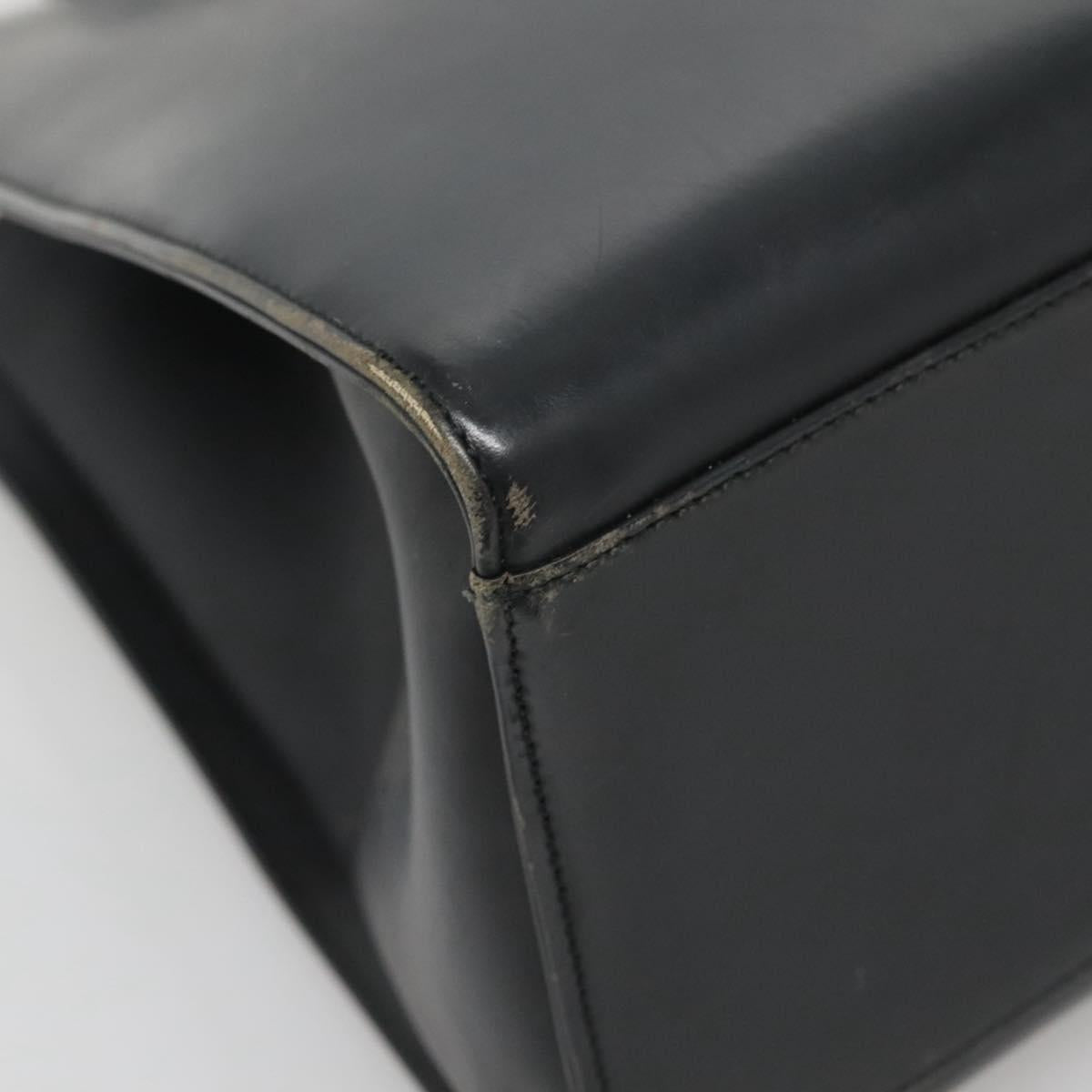 GUCCI Bamboo Hand Bag Leather Black 002 1010 3754 Auth 133382