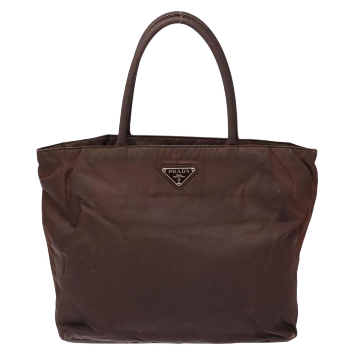 PRADA Tote Bag Nylon Brown Auth 133385