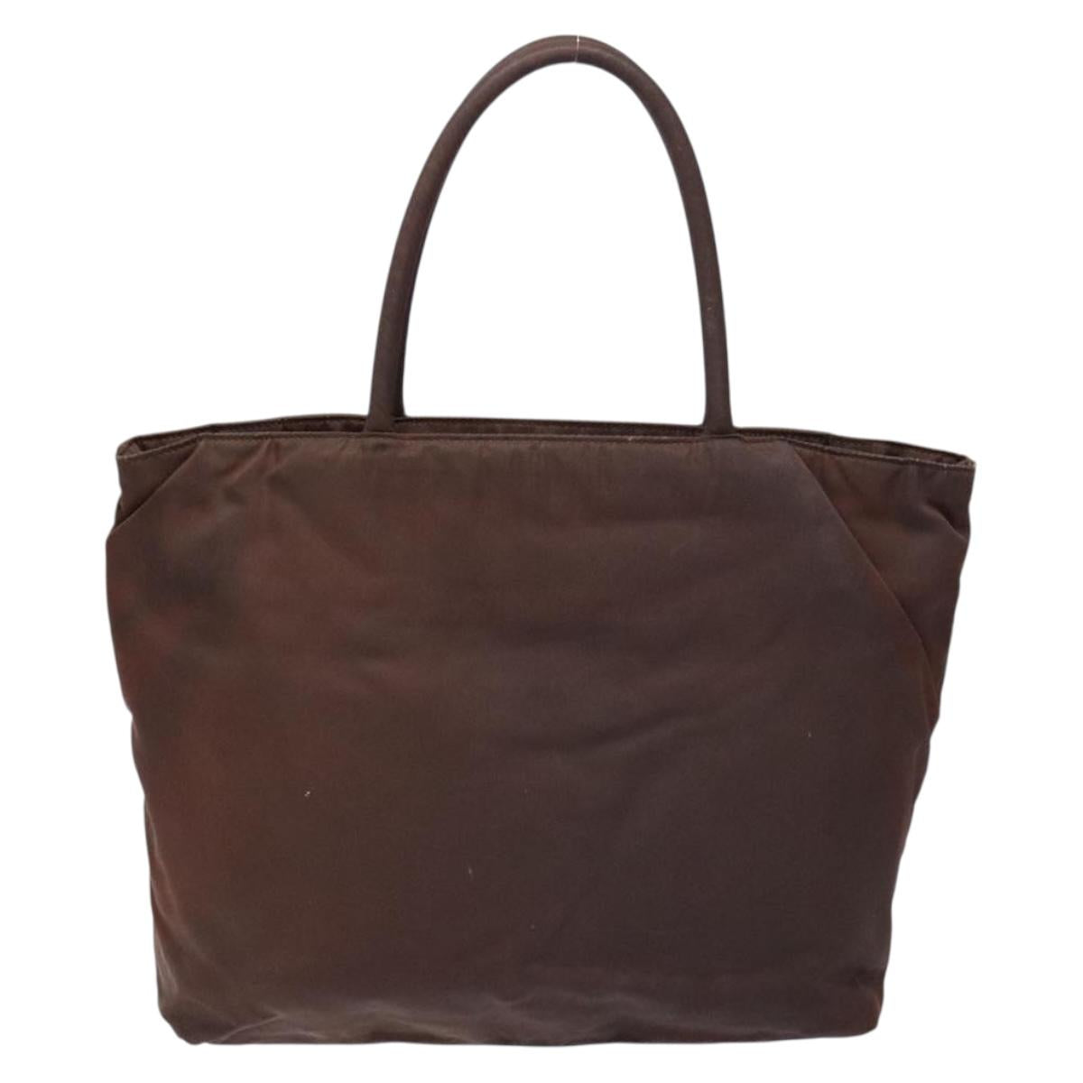 PRADA Tote Bag Nylon Brown Auth 133385