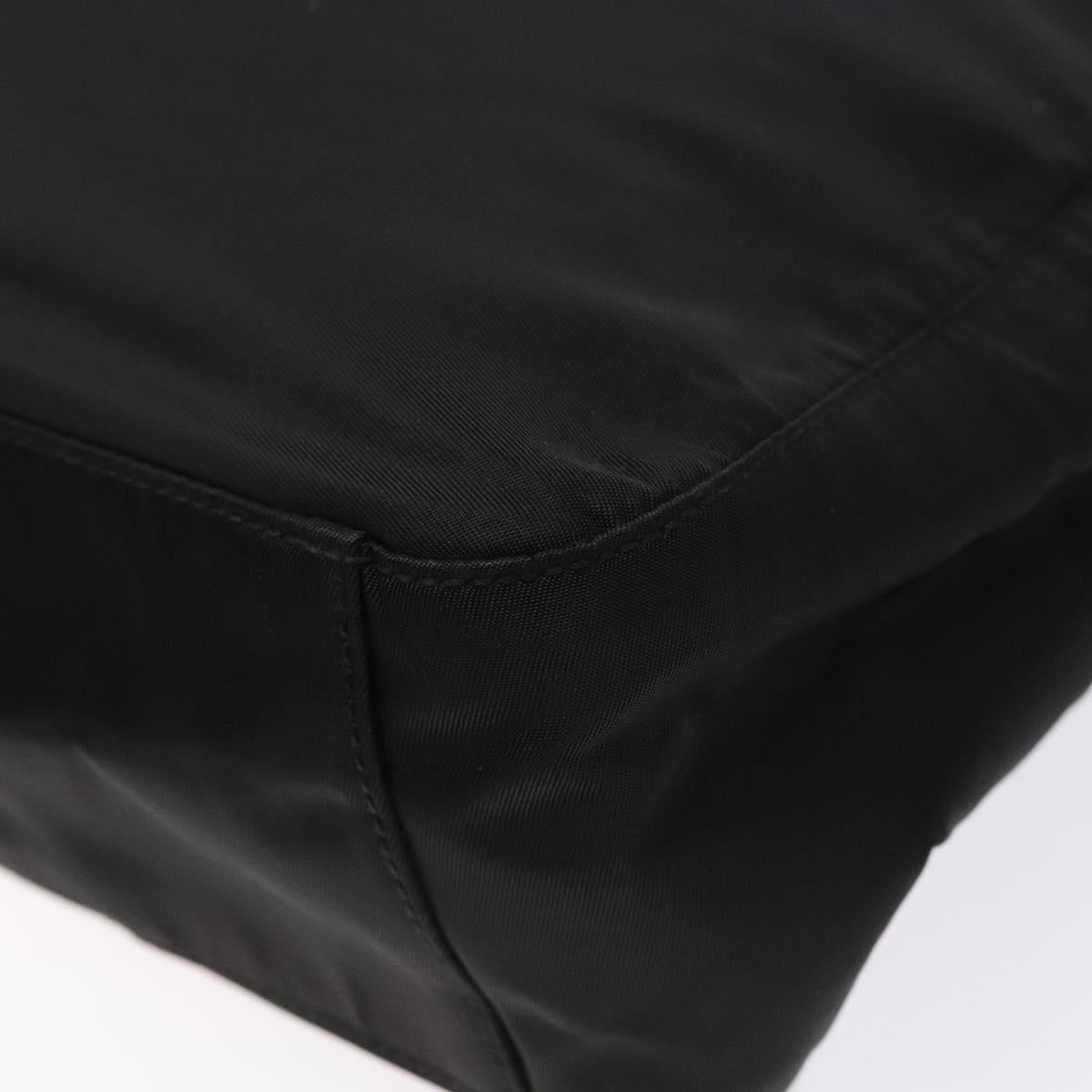 PRADA Shoulder Bag Nylon Black Silver Auth 133387