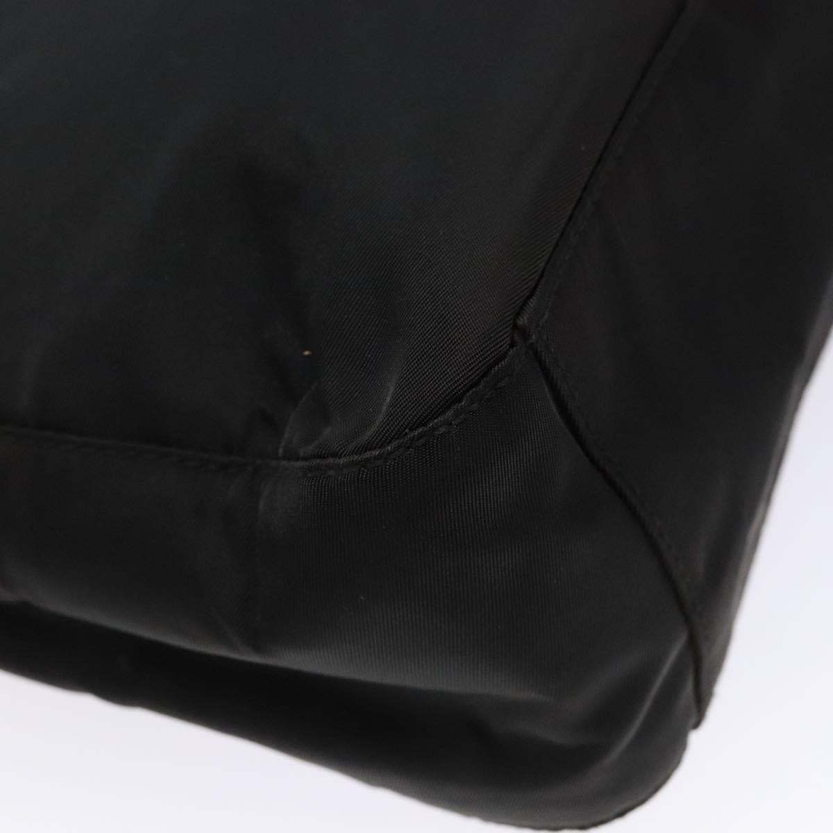 PRADA Shoulder Bag Nylon Black Silver Auth 133387
