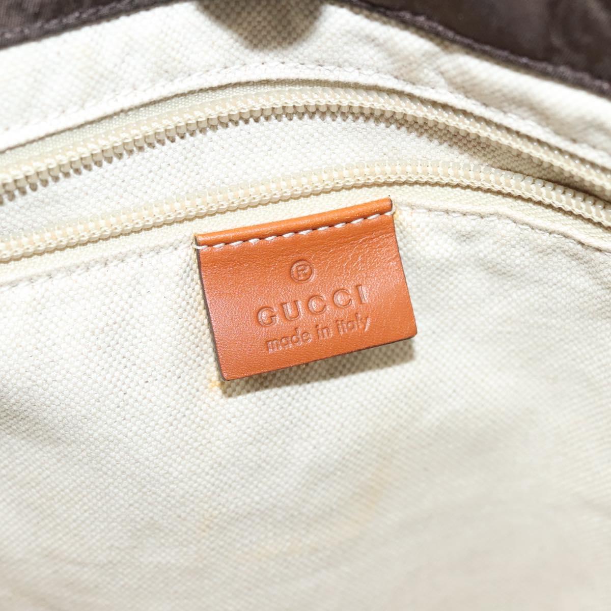 GUCCI GG Canvas Tote Bag Brown Gold 282439 Auth 133388