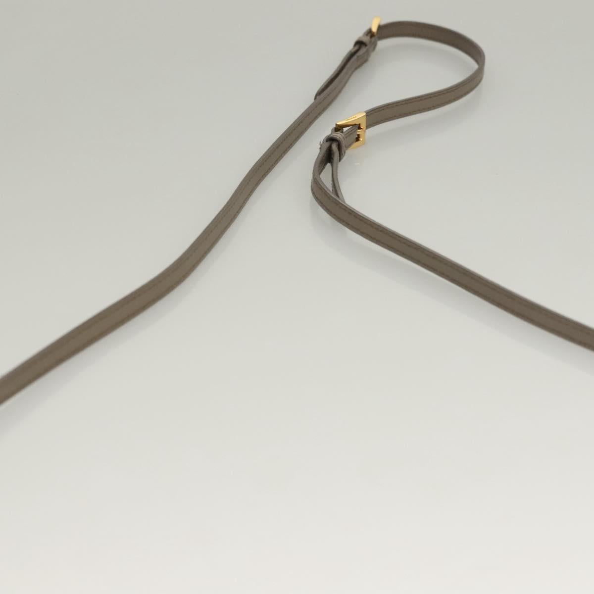 PRADA Shoulder Wallet Bag Safiano leather Beige Gold Auth 133393