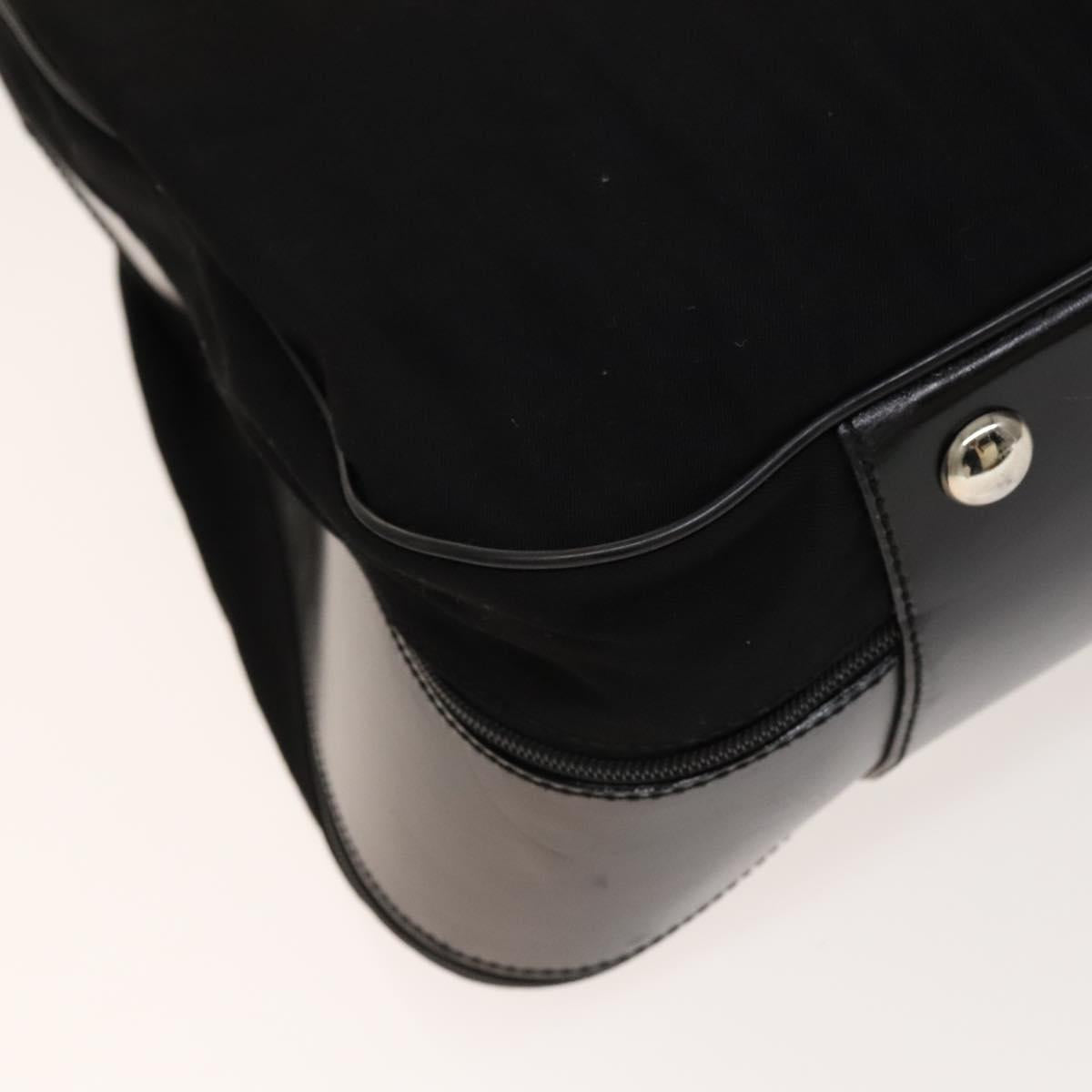 GUCCI Boston Bag Cotton Black Silver 010 1553 0301 Auth 133415