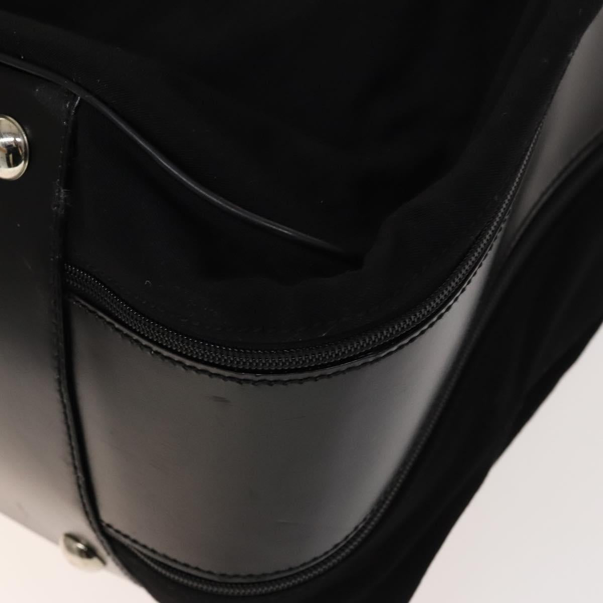 GUCCI Boston Bag Cotton Black Silver 010 1553 0301 Auth 133415
