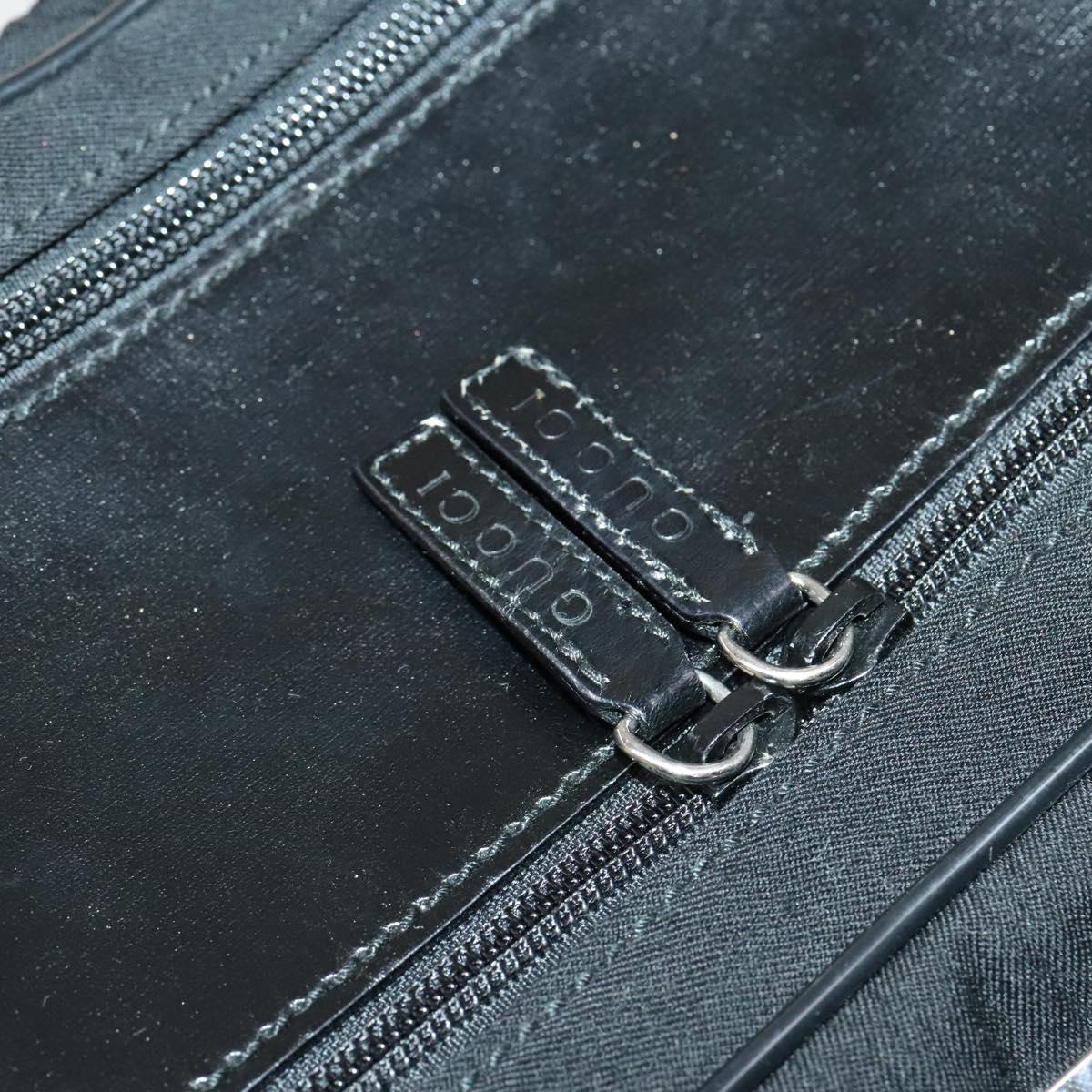 GUCCI Boston Bag Cotton Black Silver 010 1553 0301 Auth 133415