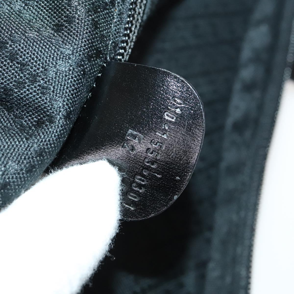 GUCCI Boston Bag Cotton Black Silver 010 1553 0301 Auth 133415