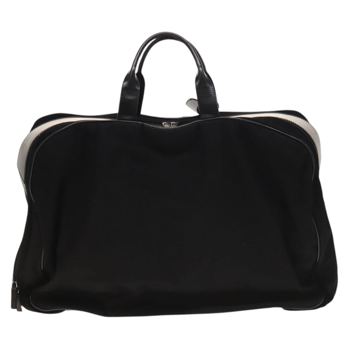 GUCCI Boston Bag Cotton Black Silver 010 1553 0301 Auth 133415