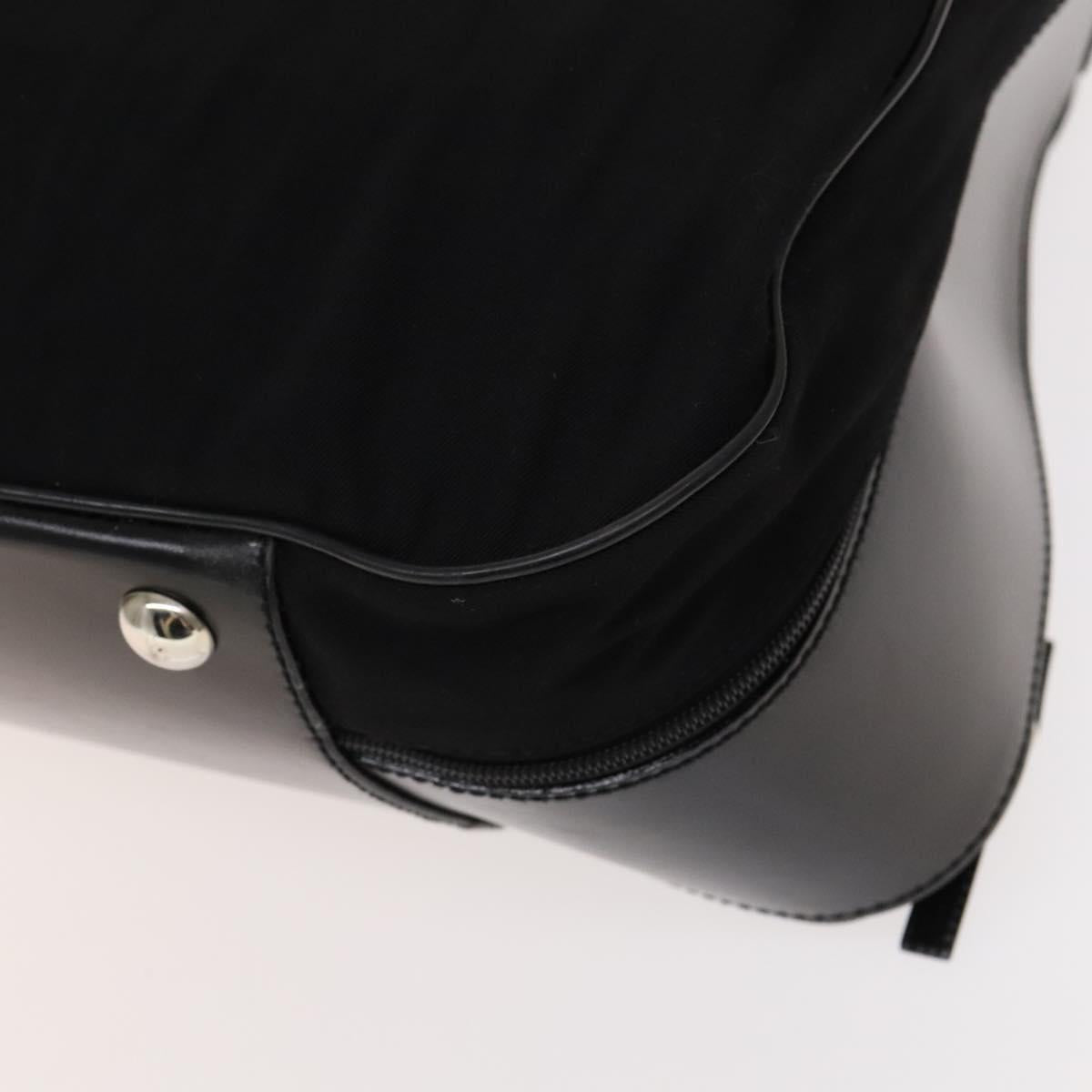 GUCCI Boston Bag Cotton Black Silver 010 1553 0301 Auth 133415